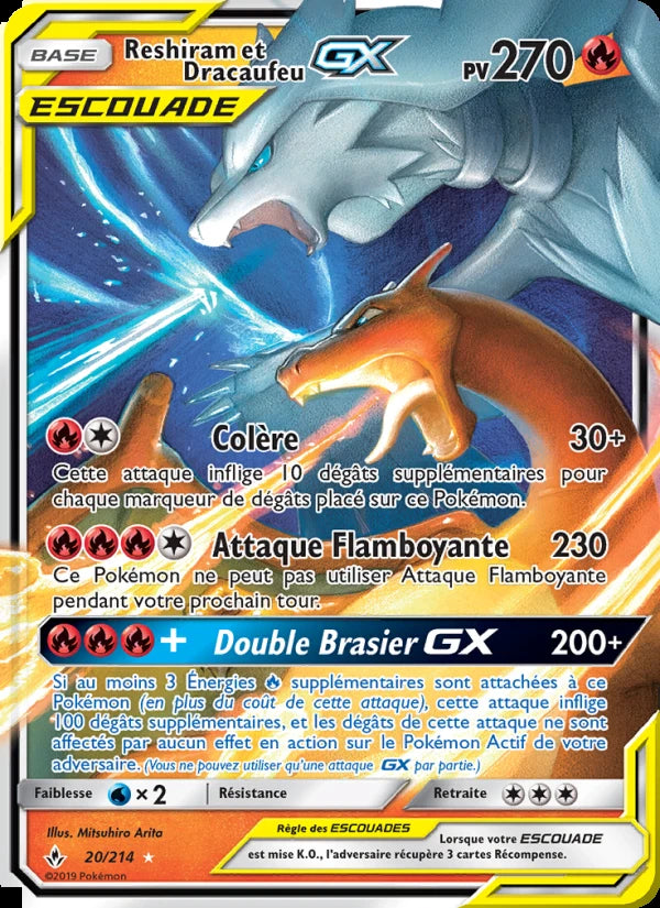 Reshiram et Dracaufeu GX 20/214 — Alliance Infaillible · Near Mint