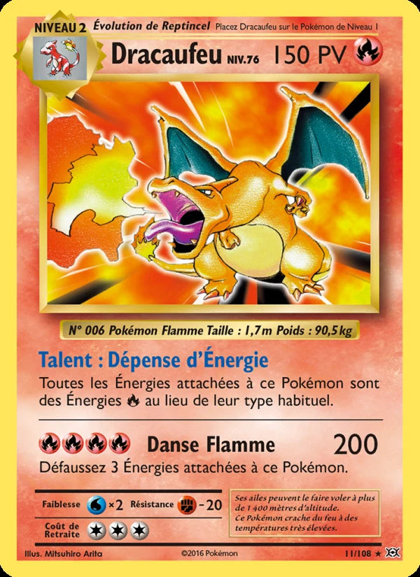 Dracaufeu 11/108 — Évolutions · Holofoil · Légèrement joué